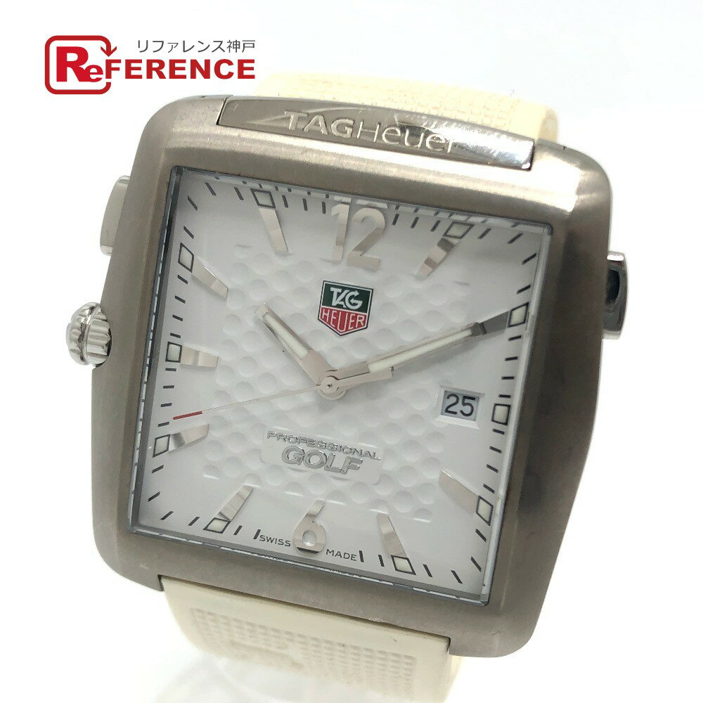 TAG HEUER タグホイヤー WAE1112.FT6008 プロフェッショナル ゴルフウォッチ メンズ レディース クォーツ 腕時計 SS/ラバー メンズ シルバー×ホワイト 【中古】