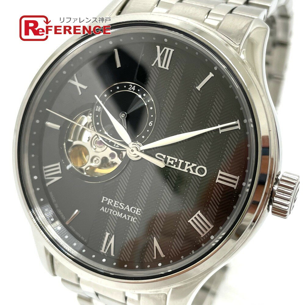 SEIKO セイコー 4R39-00W0 裏スケ プレサージュ 自動巻き 腕時計 SS メンズ シルバー シルバー 【中古】