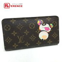 LOUIS VUITTON ルイヴィトン M61729 モノグラム パンダ ポルトモネジップ 村上隆 長財布 モノグラムキャンバス レディース ブラウン ブラウン 【中古】