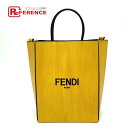 FENDI フェンディ 7VA512 ロゴ 2WAY スモール カバン ショッピングバッグ ショルダーバッグ レザー /カーフレザー レディース イエロー 【中古】