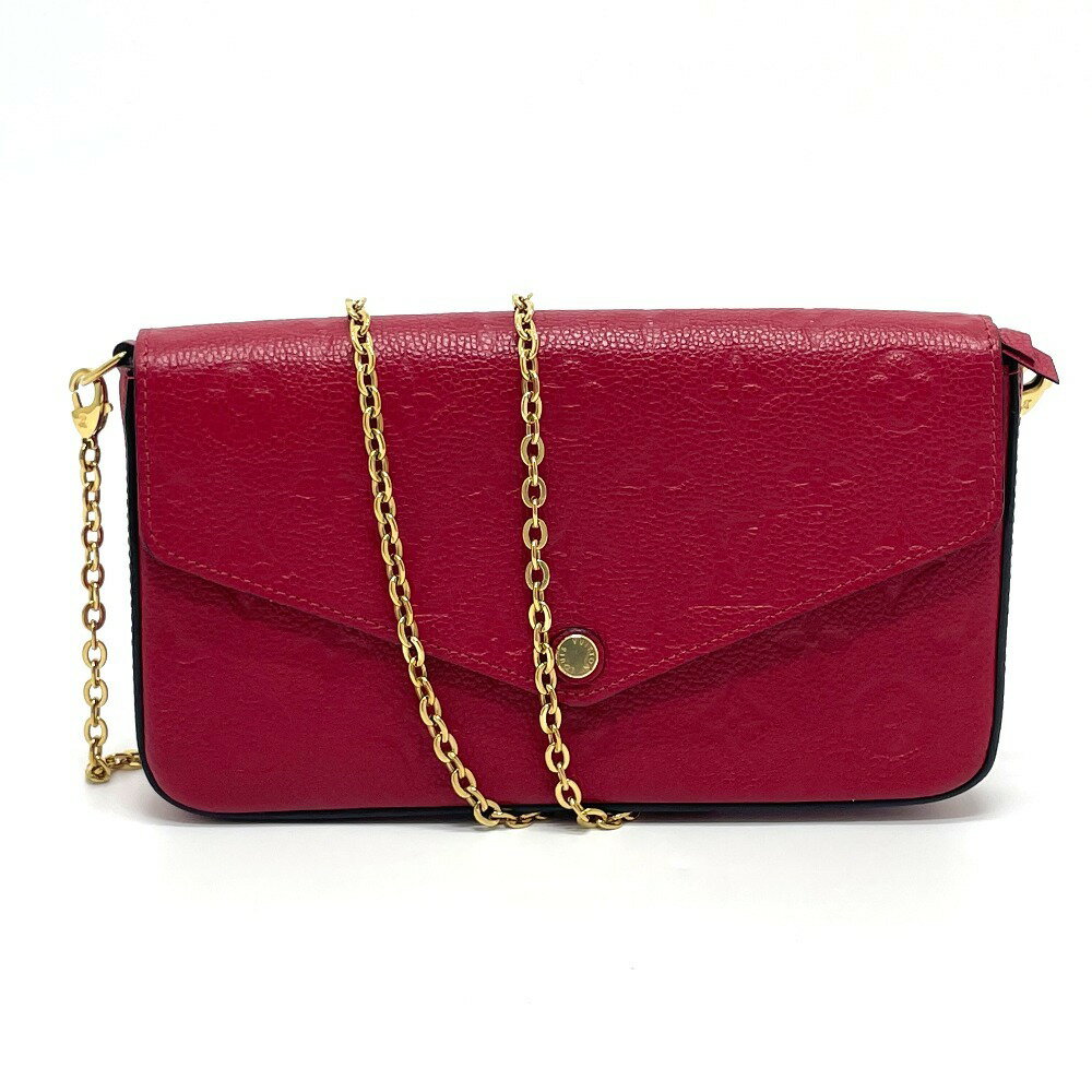 LOUIS VUITTON ルイヴィトン M63700 モノグラムアンプラント ポシェットフェリシーフェリーチェ チェーンバッグ ショルダーバッグ モノグラムアンプラントレザー レディース スカーレット レッド 【中古】