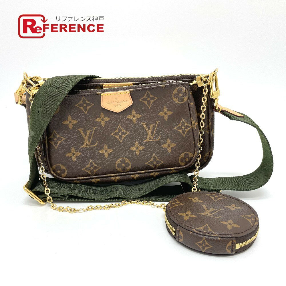 LOUIS VUITTON ルイヴィトン M44813 モノグラム ミュルティ ポシェット アクセソワール ショルダーバッグ モノグラムキャンバス レディース カーキ×ブラウン 【中古】のサムネイル