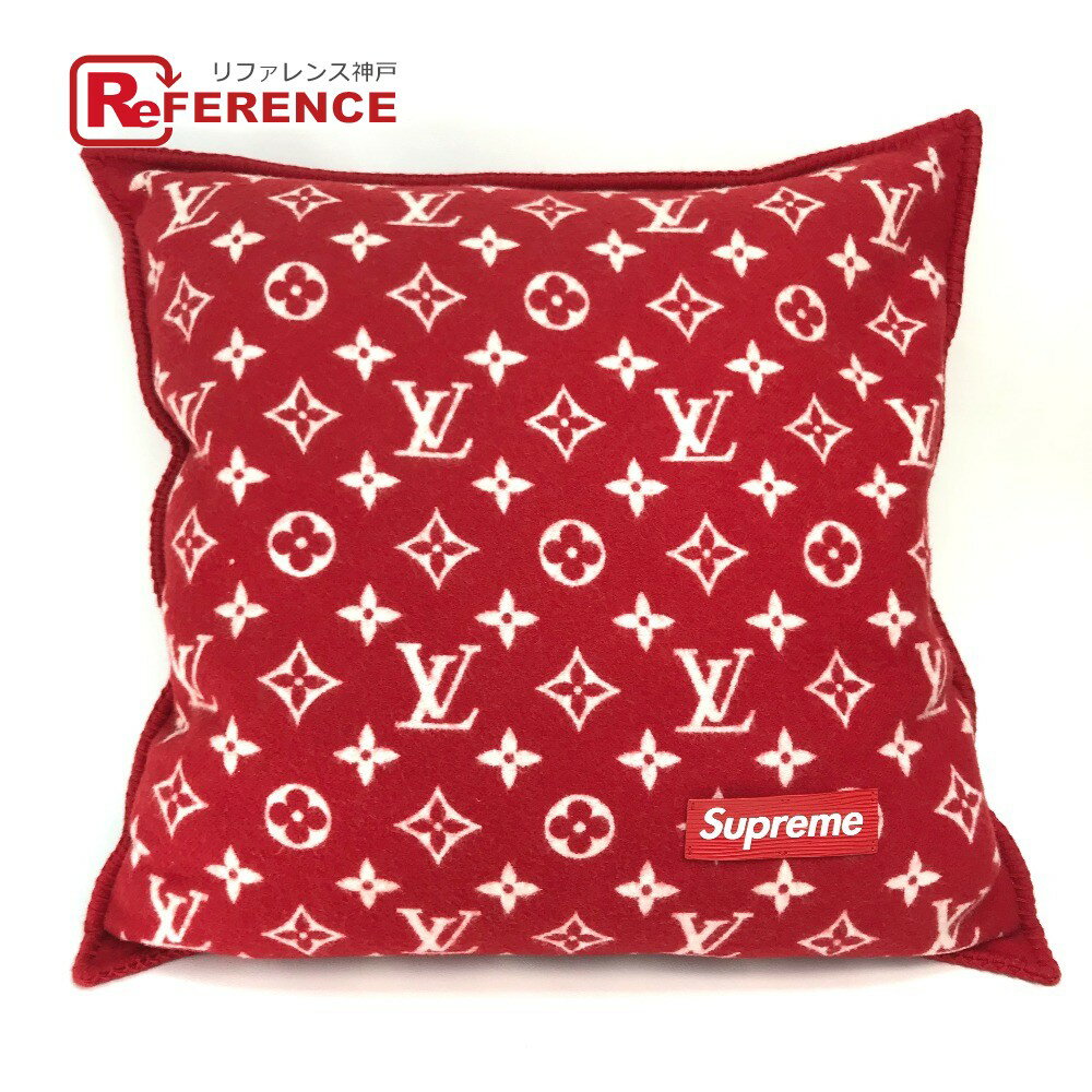 LOUIS VUITTON ルイヴィトン MP1886 モノグラム LOUIS VUITTON X Supreme シュプリーム コラボ クッション ユニセックス レッド×ホワイト 【中古】インテリアのサムネイル