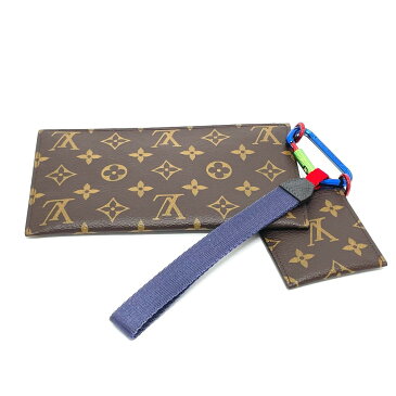 LOUIS VUITTON ルイヴィトン M63045 モノグラム カードケース付き リボンポーチ セカンドバッグ 2018SS クラッチバッグ モノグラムキャンバス メンズ ブラウン 新品同様 【中古】