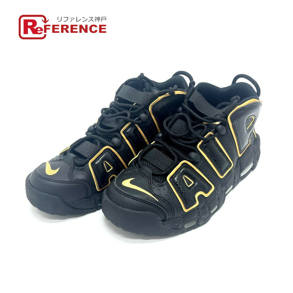 NIKE ナイキ AV3810-001 エア フランス モアアップテンポ 96 シューズ スニーカー レザー/PVC メンズ ブラック×ゴールド 【中古】
