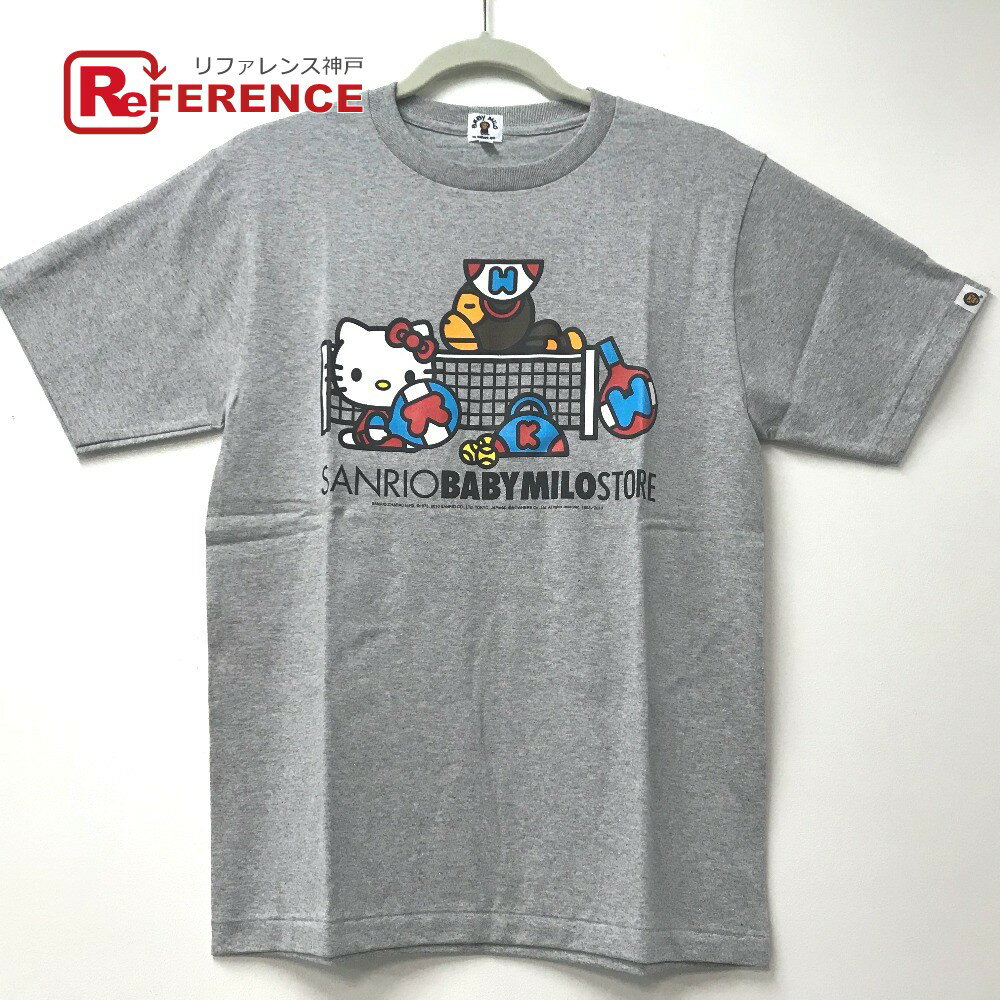 A BATHING APE アベイシングエイプ BAPE(ベイプ) マイロ×キティ TENNIS(テニス) サンリオコラボ 半袖Tシャツ コットン ユニセックス グレー グレー 未使用 【中古】