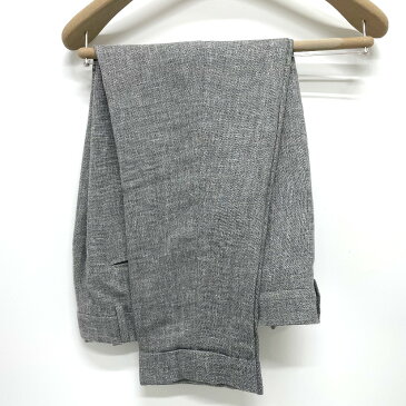 Brunello Cucinelli ブルネロクチネリ シングル 3ボタン 裾ダブル スーツ麻×ウール×シルク メンズ グレー 【中古】