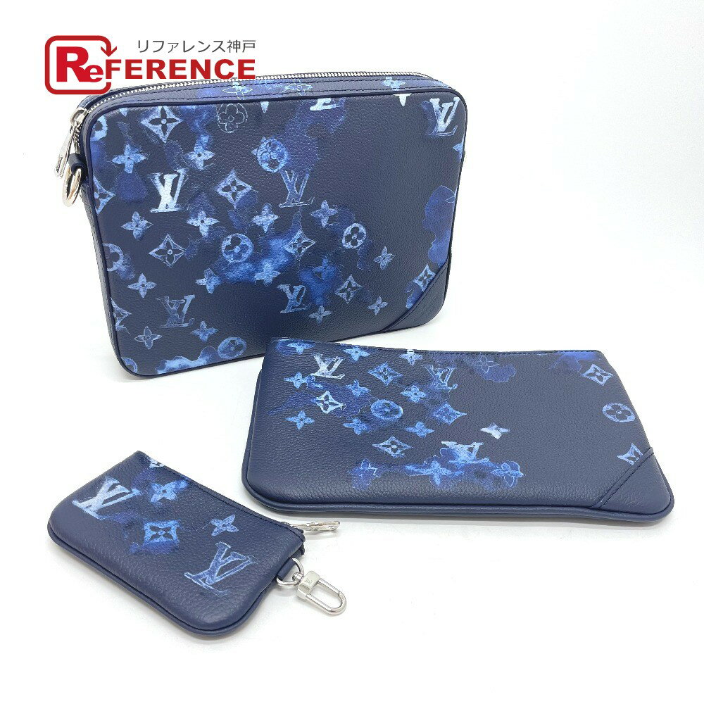 LOUIS VUITTON ルイヴィトン M57840 モノグラム トリオ・メッセンジャー ショルダーバッグ グレインレザー ユニセックス ライトブルー 未使用 【中古】のサムネイル