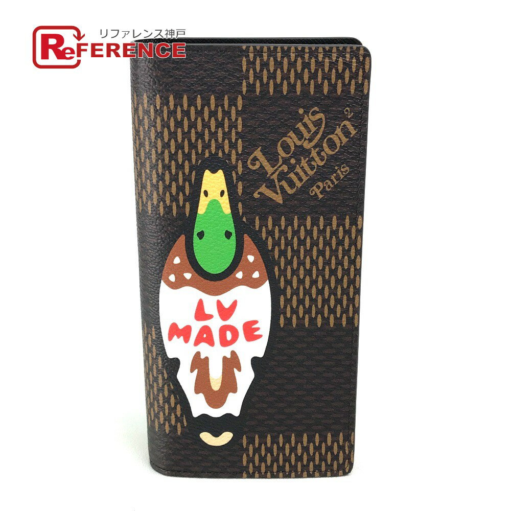 LOUIS VUITTON ルイヴィトン N60393 ダミエジャイアント ポルトフォイユ ブラザ NIGO® コラボ 長財布 ダミエジャイアントキャンバス メンズ エベヌ ブラウン 【新品】のサムネイル