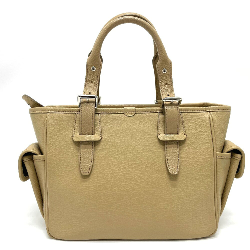 BURBERRY バーバリー ロゴ サイドポケット カバン トートバッグ ハンドバッグ レザー レディース ベージュ 中古 reference-11128326 ブランドショップ リファレンス サンプル画像2