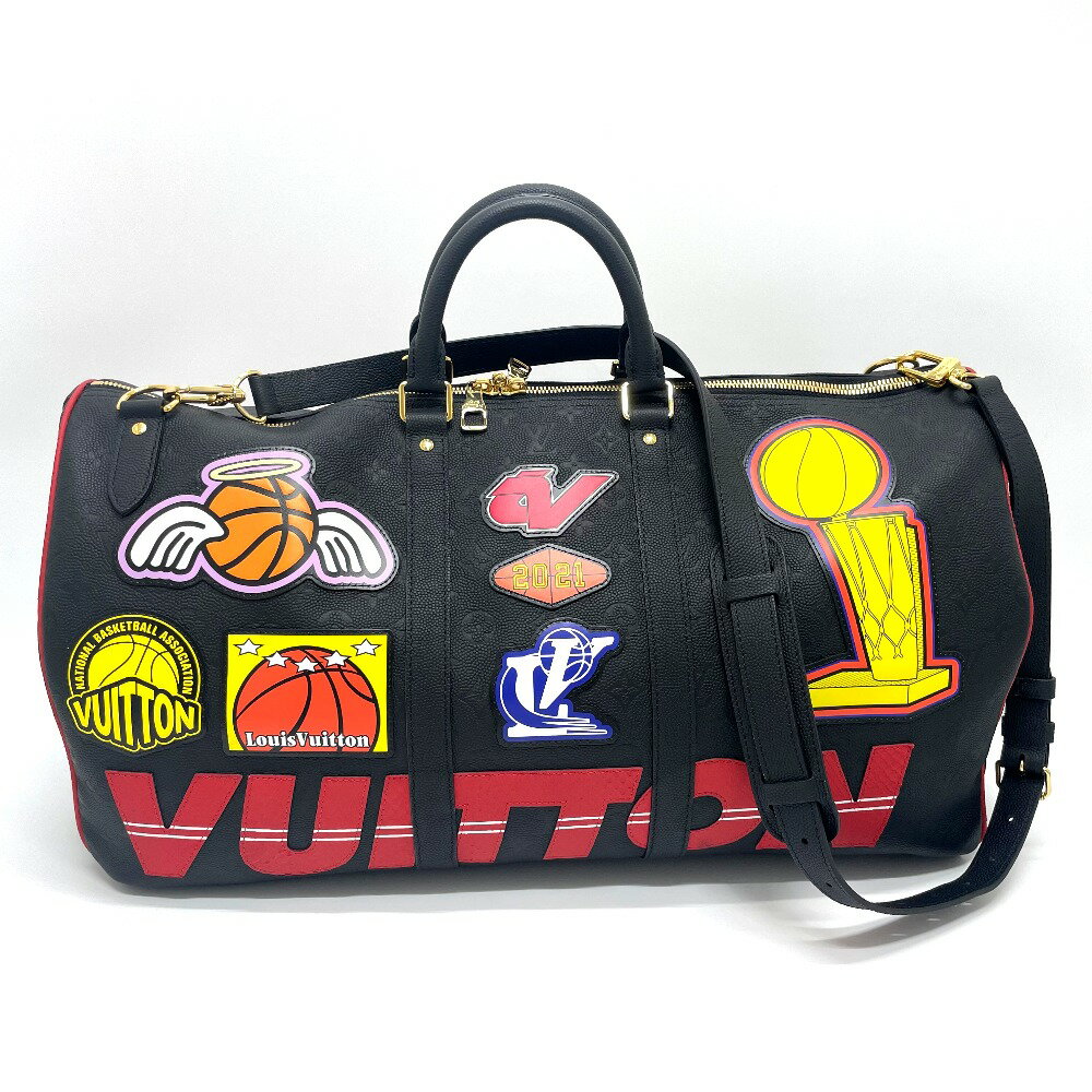 LOUIS VUITTON ルイヴィトン M58516 NBAコラボ モノグラム キーポル バンドリエール55 ボストンバッグ レザー メンズ ブラック 新品同様 【中古】のサムネイル