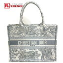 Christian Dior クリスチャンディオール M1296ZTDT トワル ドゥ ジュイ エンブロイダリー ブック トート スモールバッグ ショルダーバッグ トートバッグ キャンバス /刺繍 レディース グレー×オフホワイト 【中古】