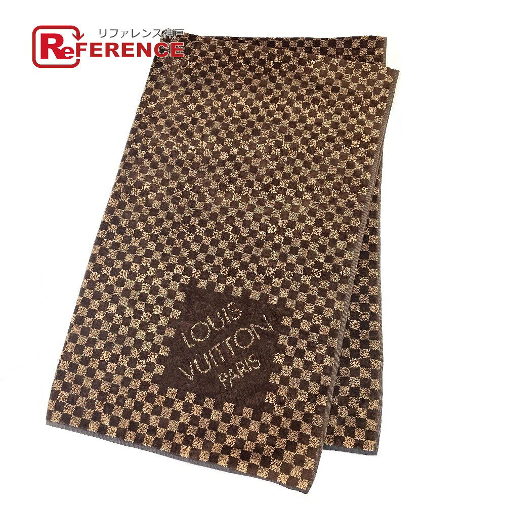 LOUIS VUITTON ルイヴィトン ダミエ柄 ブランケット 大判タオル タオル コットン ユニセックス ブラウン 【中古】のサムネイル