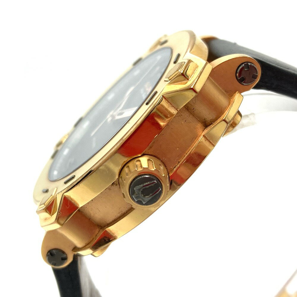 BULOVA ブローバ 64B129 アキュスイス ペルシェロン 自動巻き デイト 腕時計 SS(PGコーティング) /レザーベルト メンズ ゴールド 【中古】