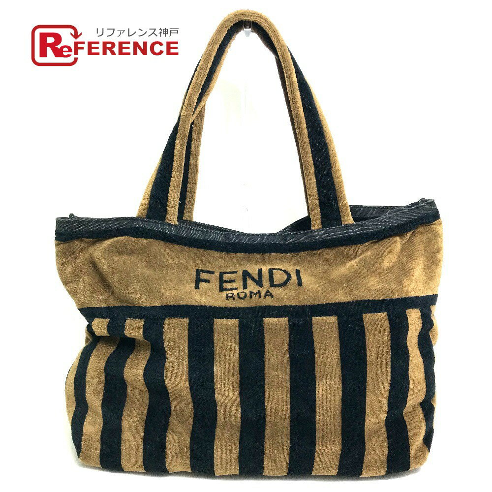 FENDI フェンディ FXH016 ペカン柄 タオルケット ブランケット ブランケット オールシーズン タオル コットン ユニセックス ブラウン/ブラック 未使用 【中古】