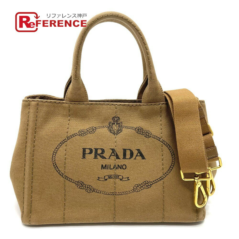 PRADA プラダ 1BG439 カナパ ミニ 2WAY トートバッグ 肩掛け 斜め掛け ハンドバッグ キャンバス レディース タバコ 【中古】のサムネイル