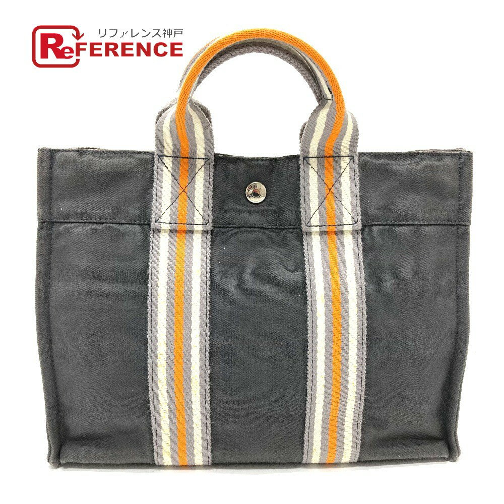 HERMES エルメス 2001年 銀座限定 フールトゥPM ミニトート ハンドバッグ キャンバス ユニセックス グレー 【中古】のサムネイル