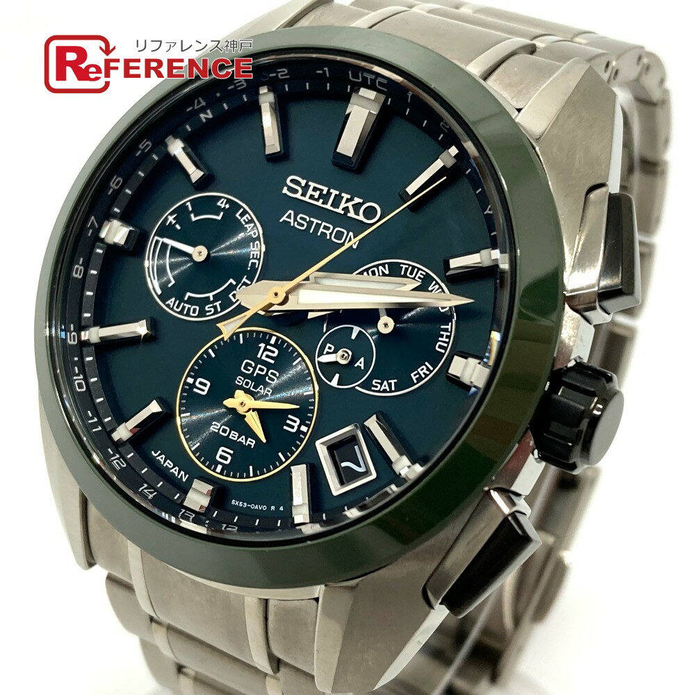 SEIKO セイコー 5X53-0BA0 SBXC071 アストロン 時の記念日制定100周年記念限定モデル クロノグラフ デイト ソーラー電波 腕時計 チタン メンズ シルバー 【中古】