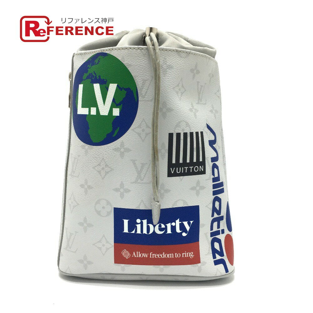 LOUIS VUITTON ルイヴィトン M44629 モノグラムチョーク スリングバッグ カバン 巾着 ボディバッグ モノグラムキャンバス メンズ ブロン グレー×ホワイト系 【中古】のサムネイル