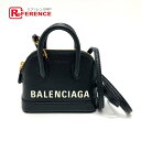 BALENCIAGA バレンシアガ 639756 ロゴ ヴィルトップ 2WAY ハンドバッグ ショルダーバッグ レザー レディース ブラック 【中古】