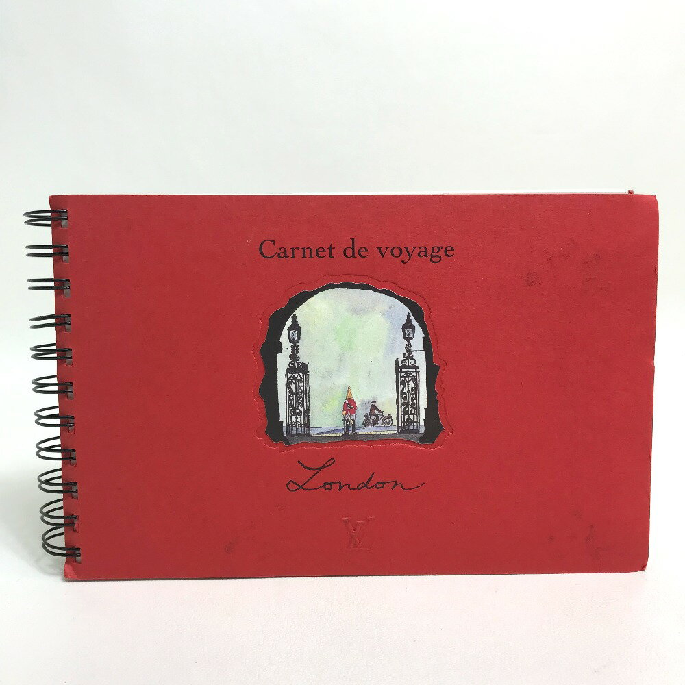 LOUIS VUITTON ルイヴィトン ノベルティ ロンドン Carnet de voyage London スケッチブック 絵本 ノートブック 紙 ユニセックス レッド 【中古】