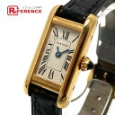 CARTIER カルティエ W1501756 タンクアロンジェ クォーツ 腕時計 K18YG /レザーベルト レディース ゴールド 【中古】