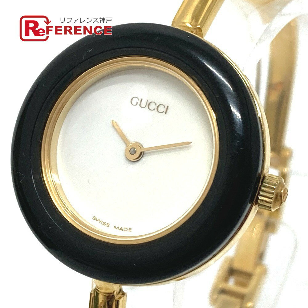 GUCCI グッチ 11/12.2 チェンジベゼル 全12種 クォーツ 腕時計 GP レディース ゴールド 【中古】