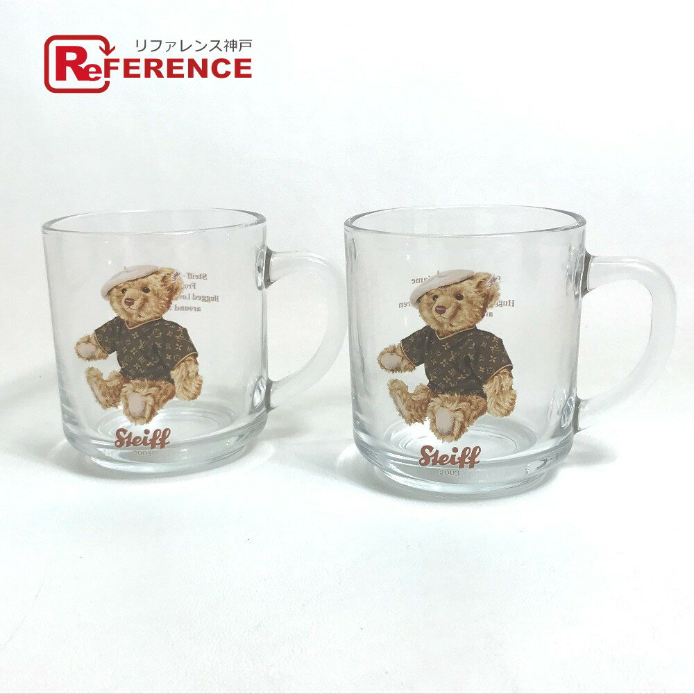 LOUIS VUITTON ルイヴィトン 食器 シュタイフ コラボ 2個セット グラス ガラス ユニセックス クリア 未使用 【中古】のサムネイル