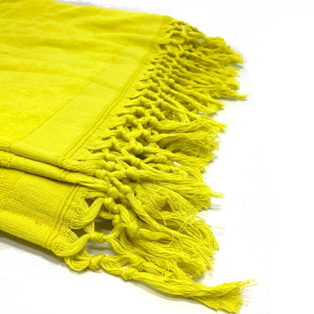 LOEWE ロエベ フリンジ Paula's Ibiza 大判 タオル タオル コットン ユニセックス イエロー 【中古】