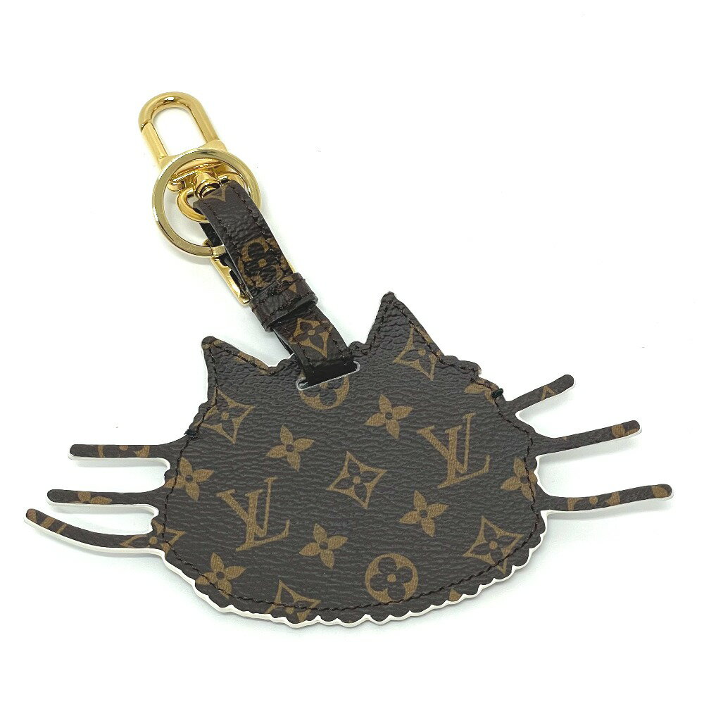 LOUIS VUITTON ルイヴィトン MP2282 エピ×モノグラム 猫 ポルト アドレス キャットグラム キーリング キーホルダー チャーム エピレザー /モノグラムキャンバス レディース ブラック×ブラウン 【中古】