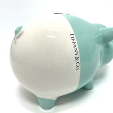 TIFFANY&Co. ティファニー オンライン 1部店舗限定 ピギーバンク 豚 貯金箱 オブジェ 陶器 ユニセックス ホワイト 未使用 【中古】