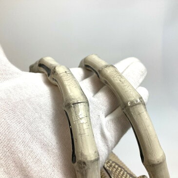 GUCCI グッチ 189867 バンブーハンドル 2WAY ショルダーバッグ ボストンバッグ パイソン レディース ベージュ系 【中古】