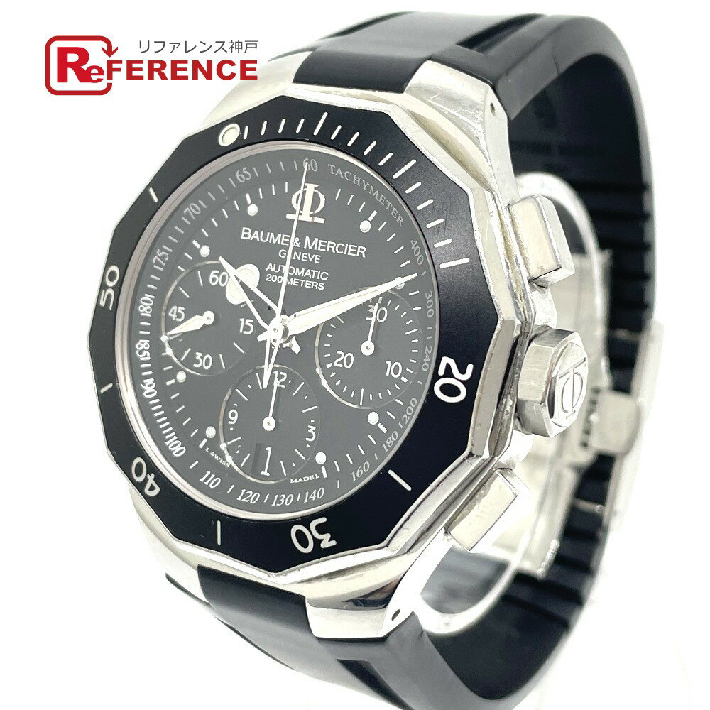 Baume Mercier ボーム＆メルシエ MOA08723 リビエラ XXL 200M 自動巻き デイト 腕時計 SS /ラバーベルト メンズ シルバー 【中古】