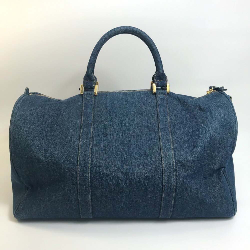 CHANEL シャネル CC ココマーク デニム トラベルバッグ 旅行カバン ボストンバッグ デニム レディース ブルー 【中古】