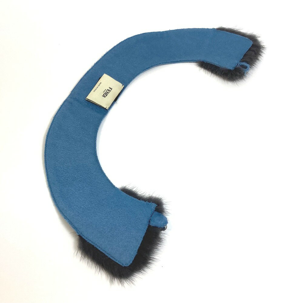 FENDI フェンディ アッタチドカラー 付け襟 雑貨 カシミヤ レディース ブルー×グレー 【中古】