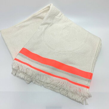 CHANEL シャネル CC ココマーク ビーチタオル 大判 タオル コットン ユニセックス ホワイト 【中古】