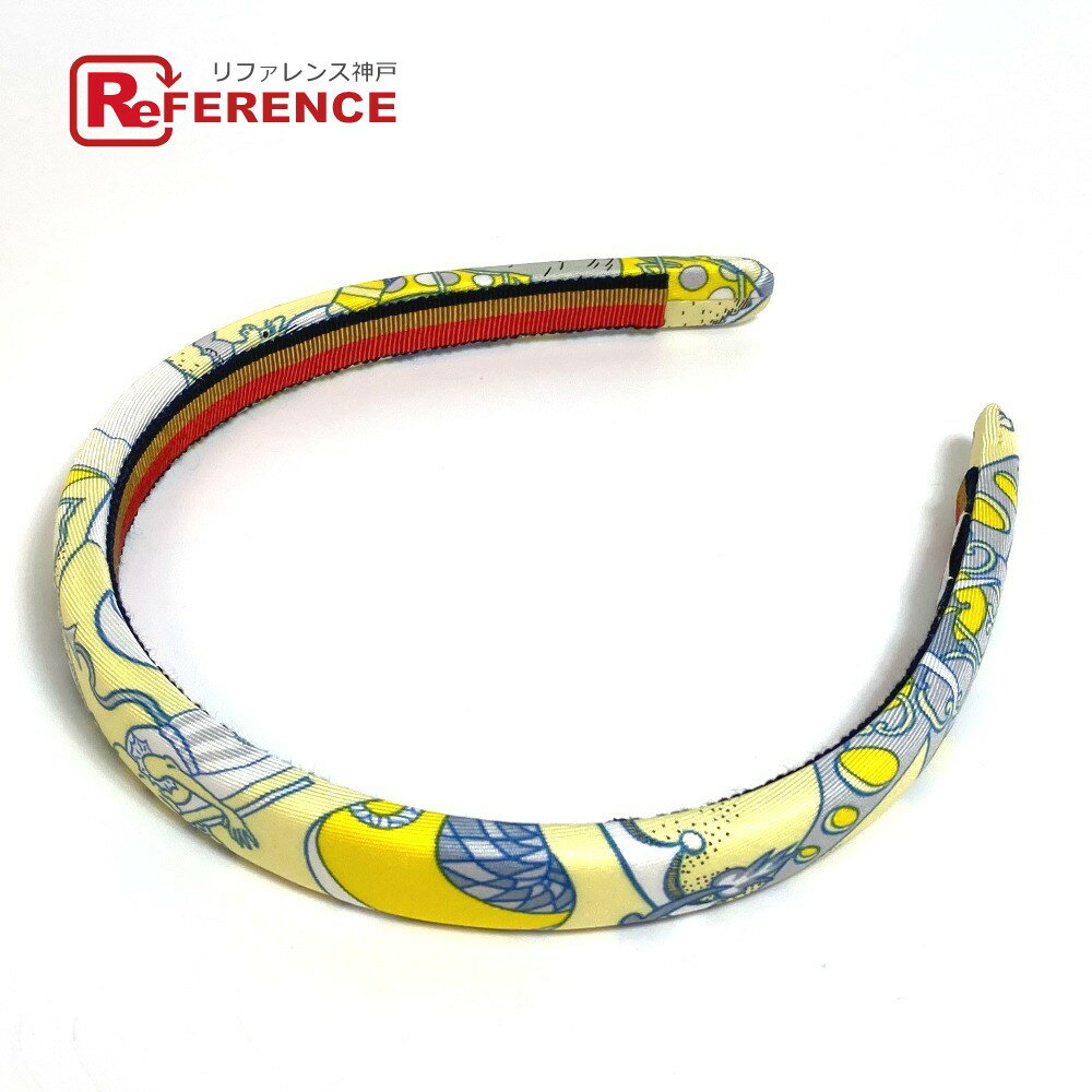 HERMES エルメス エルザ シルク ヘアアクセサリー 2022SS カチューシャ シルク レディース イエロー×マルチカラー 未使用 【中古】のサムネイル