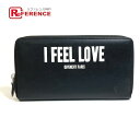 GIVENCHY ジバンシィ I FEEL LOVE オーガナイザー ラウンドファスナー 長財布 レザー メンズ ブラック 【中古】