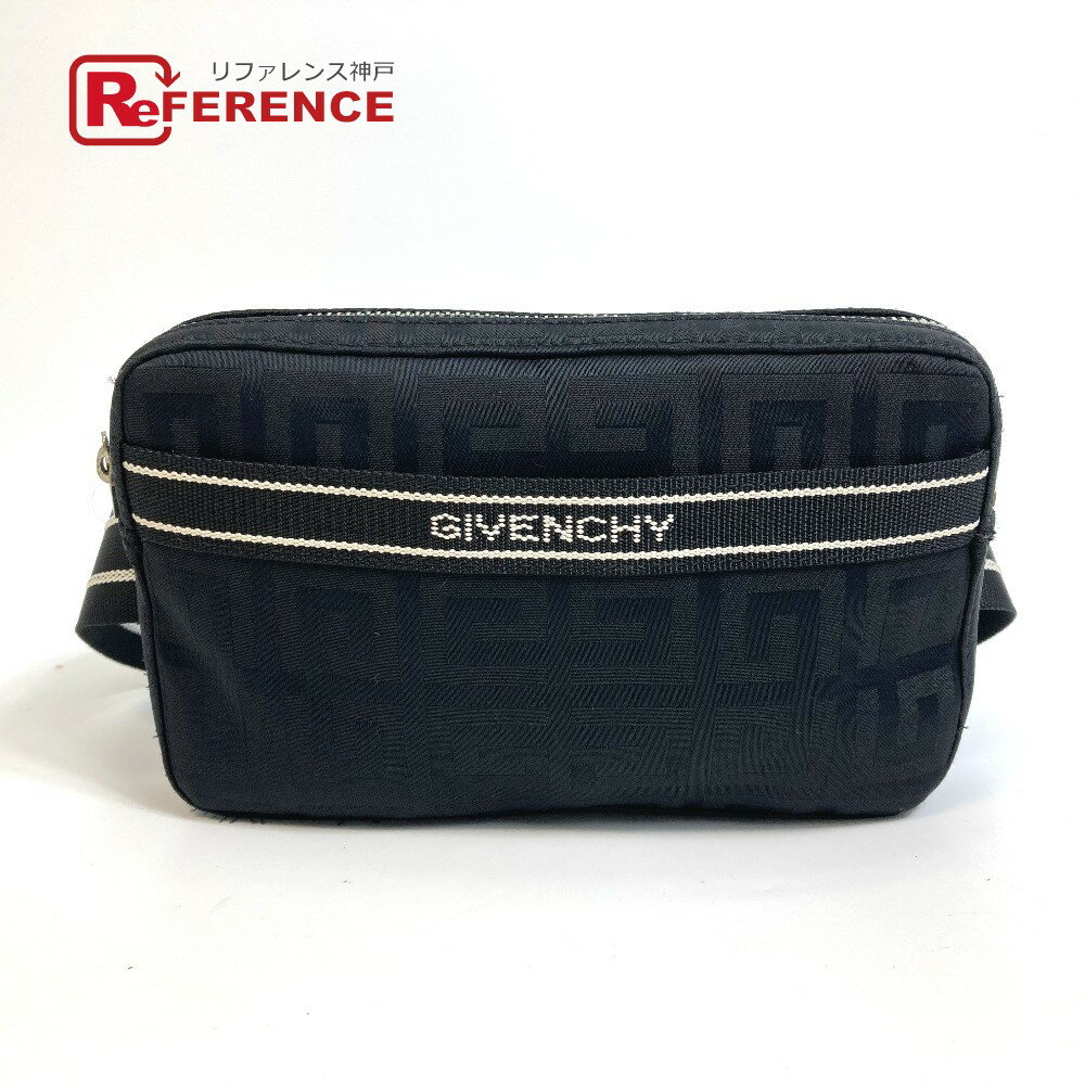 GIVENCHY ジバンシィ ロゴ ベルト ウエストポーチ ボディバッグ キャンバス/ナイロン ユニセックス ブラック 【中古】