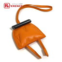 HERMES エルメス プティアッシュ フクロウ カバン チャーム バッグチャーム レザー /バッファローホーン ユニセックス オレンジ 未使用 【中古】