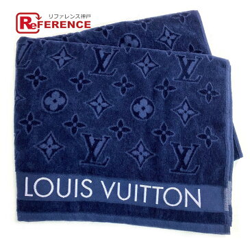 LOUIS VUITTON ルイヴィトン M77781 モノグラム ドラ ドゥ バン・LV バケーション ビーチタオル バスタオル タオル コットン ユニセックス ブルーマリーヌ ネイビー 未使用 【中古】