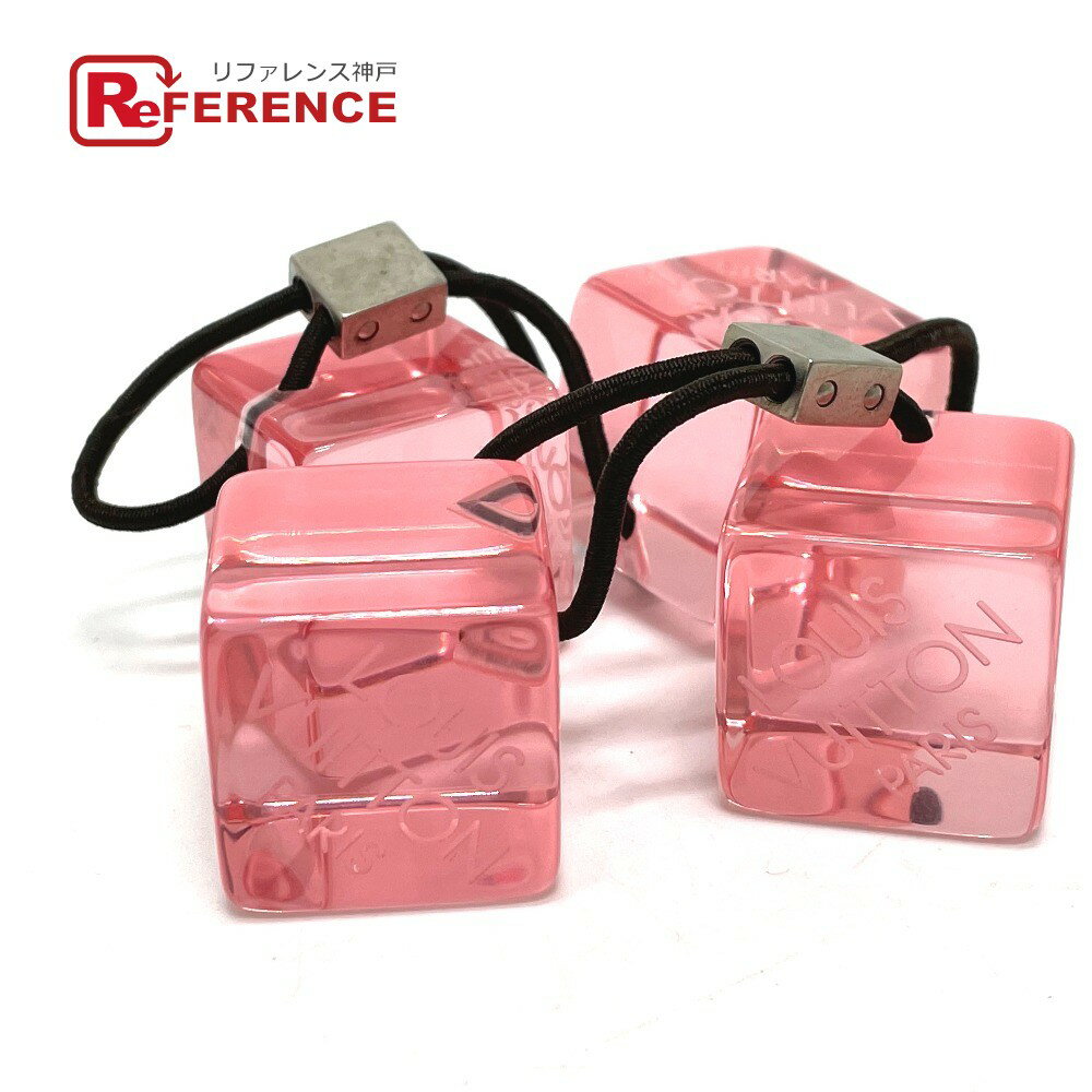 LOUIS VUITTON ルイヴィトン メッシュポーチ付き クリア キューブ ヘアアクセサリー セット ヘアゴム プラスチック レディース クリアピンク 【中古】のサムネイル