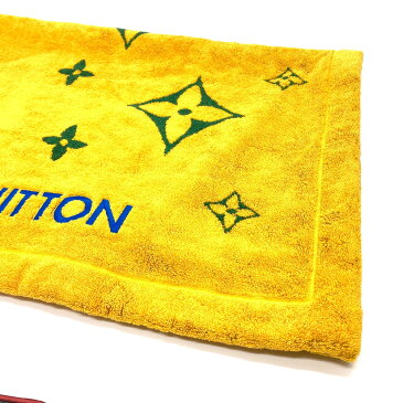 LOUIS VUITTON ルイヴィトン カバ・ブラジル ブラジル建国500周年記念 付属 ビーチタオル タオル コットン ユニセックス イエロー×グリーン 【中古】