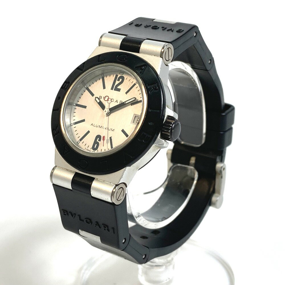 BVLGARI ブルガリ AL32TA アルミニウム クォーツ デイト 腕時計 アルミニウム /ラバーベルト ボーイズ シルバー 【中古】