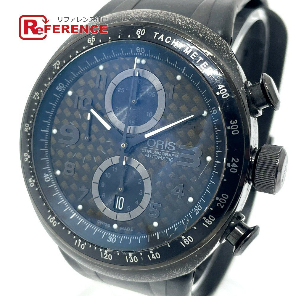 ORIS オリス 7611 クロノグラフ TT3 CHRONOGRAPH BLACK 自動巻き 腕時計 チタン /ラバーベルト メンズ ブラック ブラック 【中古】