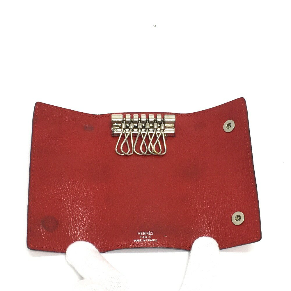 HERMES エルメス セリエ エテュイクレ6 ポティロン 6連 キーケース リザード レディース レッド 【中古】 3