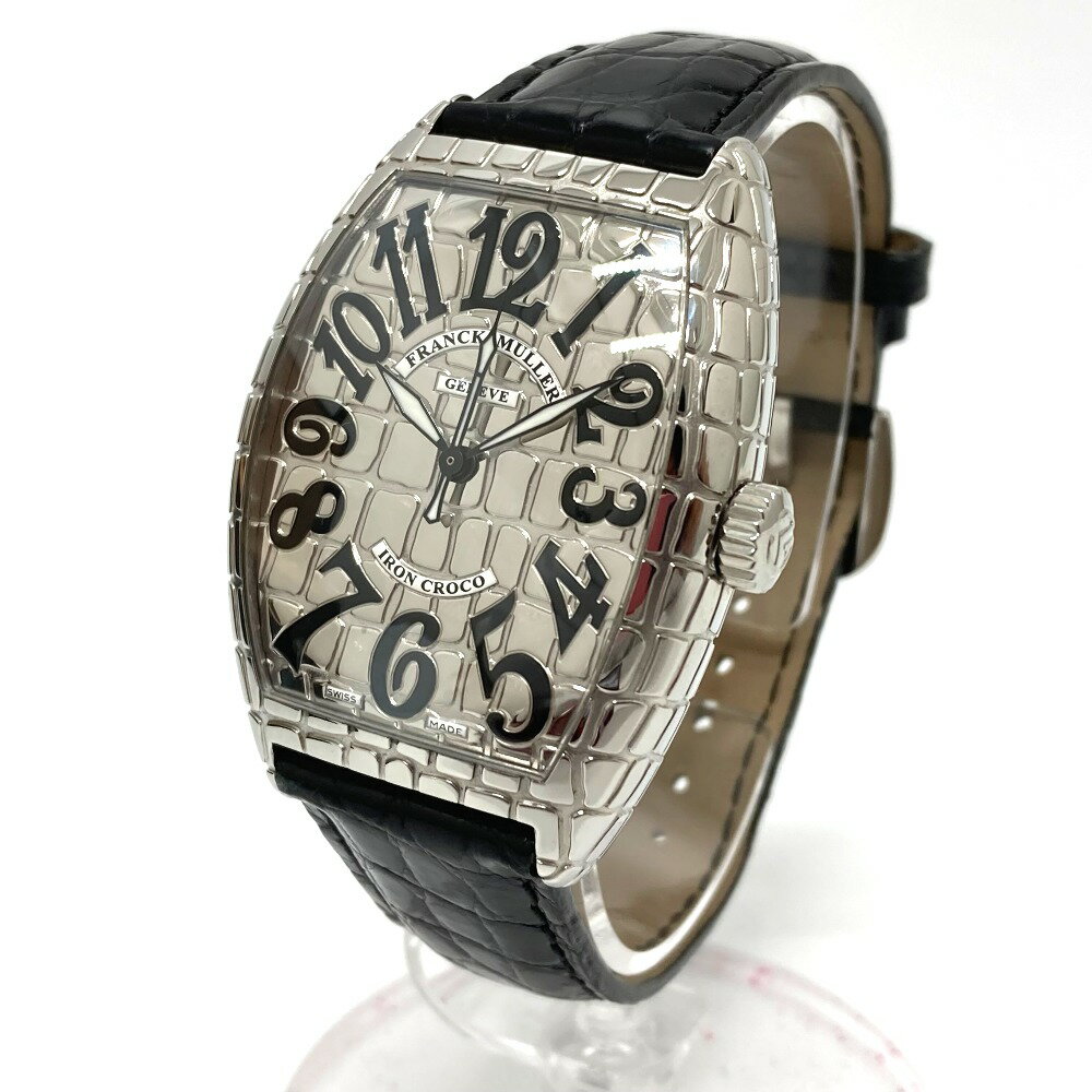 FRANCK MULLER フランクミュラー 7880SC トノーカベックス アイアンクロコ 自動巻き 腕時計 SS /レザーベルト メンズ シルバー 【中古】
