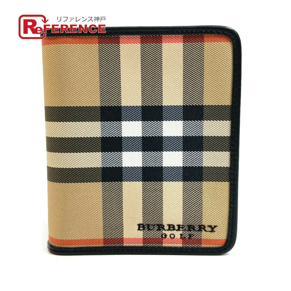 BURBERRY バーバリー ノバチェック ゴルフセット スコアシート ピン ティー 小物入れ キャンバス/レザー ユニセックス ベージュ×ブラック 未使用 【中古】