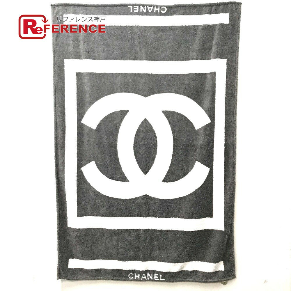 CHANEL シャネル スポーツライン CC ココマーク ロゴ ビーチタオル バスタオル コットン ユニセックス グレー×ホワイト 【中古】のサムネイル