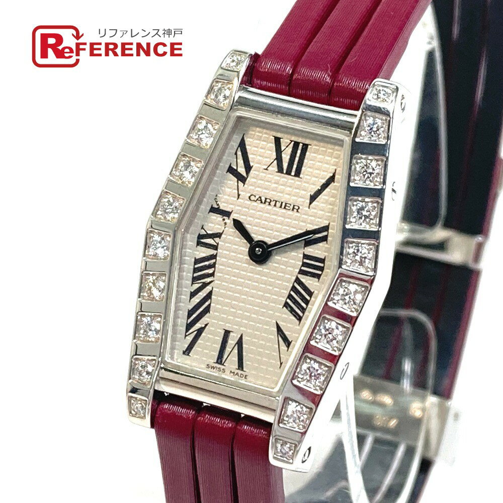 CARTIER カルティエ WJ200538 ヘキサゴナル ラニエール 純正ダイヤモンドベゼル 腕時計 K18WG /レザーベルト レディース ホワイトゴールド 【中古】